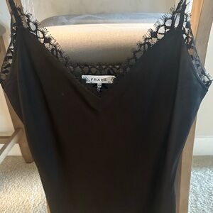 Frame Denim Lace Mix Cami - Black Top
